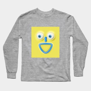 Smiling emoticon on a yellow background. Long Sleeve T-Shirt